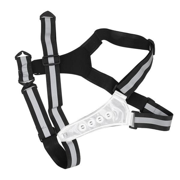 Elastisk Led Justerbar Synlighet Refleksvest Gear Stripes For Outdoor Night Sport Safety Black White