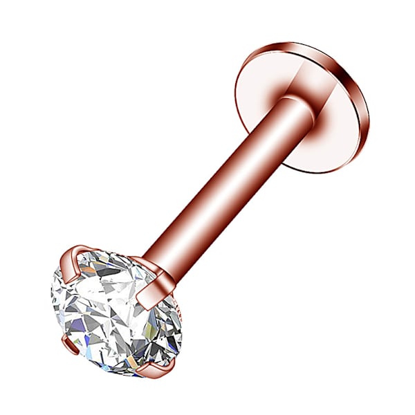 3 stk. Labret med sten, Kirurgisk Stål. rose gold
