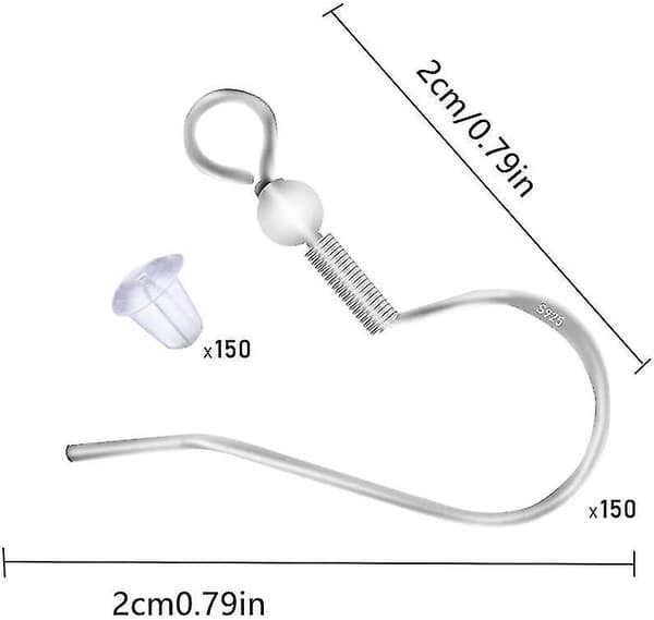 100 stk 925 Sterling Sølv Ørekroker, Ørekrokfunn