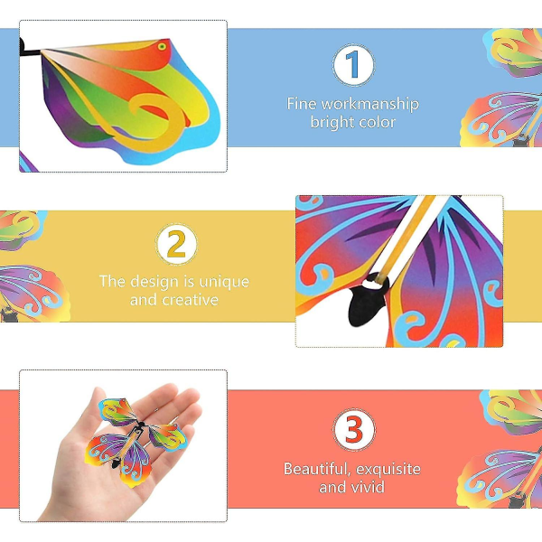 Magic Butterfly 20 kpl Magic Flying Butterfly -kortti syntymäpäivälahjaksi, esityksen rekvisiitta yllätyslahjoja