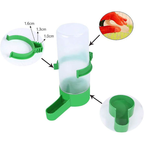 2 Pakkaa Automaattinen Lintujen Ruokinta- ja Juoma-astia, Lintuvesipullo Juoma-astia Ripustuslintuhäkkiin Papukaijoille 60/150 Ml, 60 Ml (2.03 Oz)
