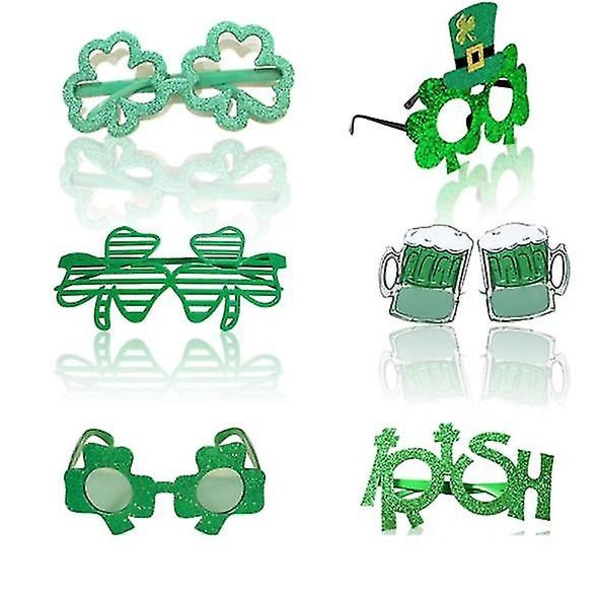 St. Patrick's Day Shamrock Glasses Irish Festival Glasses 6pcs