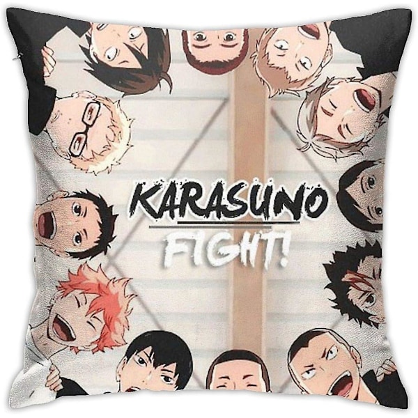 Karasuno Haikyuu Dekorativa Kuddeöverdrag för Soffa 45CM*45CM AA-1104