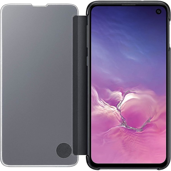 Samsung Galaxy S10:lle suojaava läpinäkyvä View Folio -kotelo - Musta - 2023