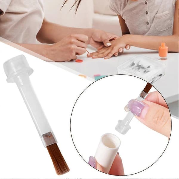 Engangs neglelakbørste til 15 ml neglelakflaske erstatningsbørste brun Brown flat head