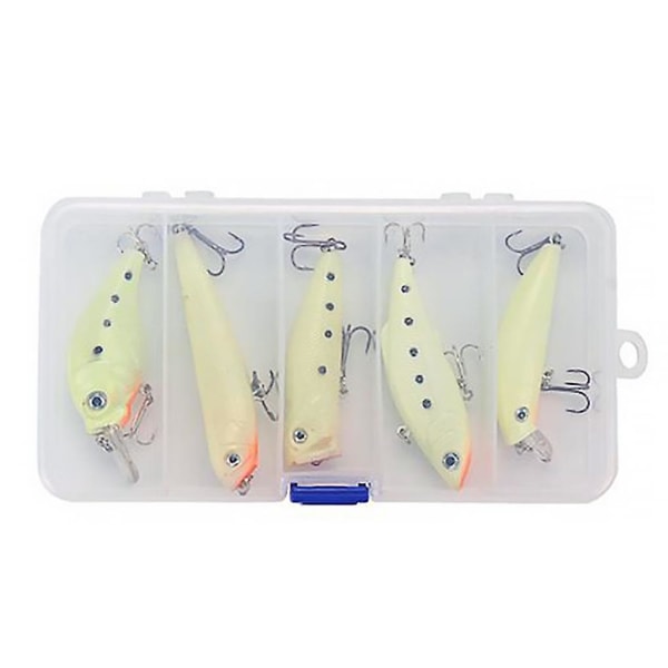 5 kpl / set Simulation Lure Bait Night Glow Luminous Fishing Bait Set