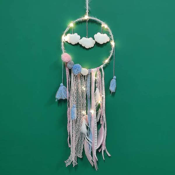 Unelma-amuletit LED-valolla, käsintehty unelma-amuletit Fe