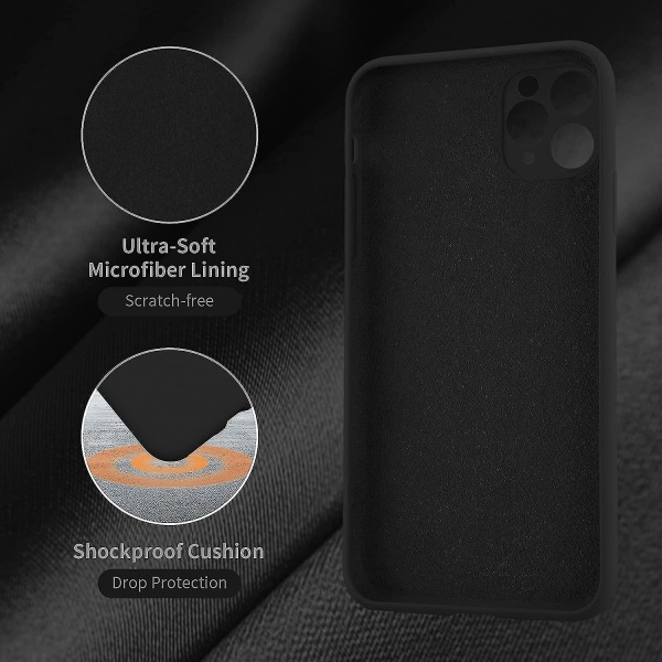 Iphone 11 Pro Max-deksler, ultratynt silikonstøtsikkert telefondeksel med myk anti-ripe