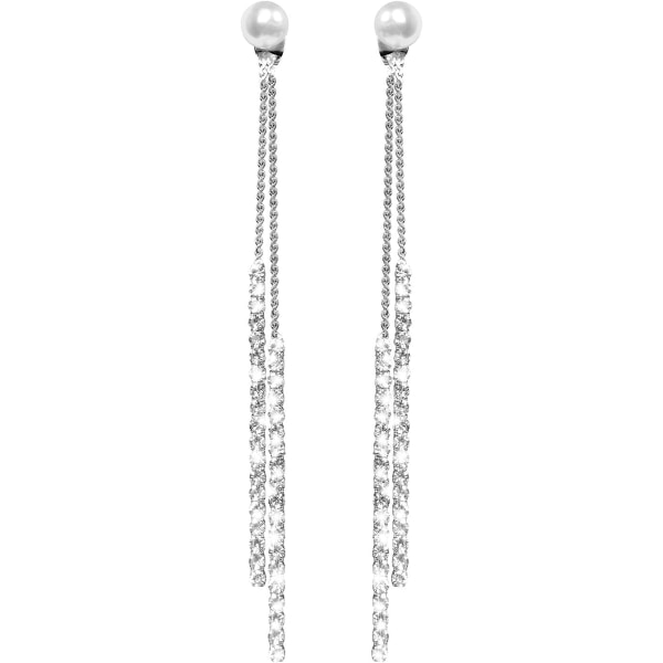 Fashion Sterling Silver Bling Design Long Dangle Drop Hypoallergenic &