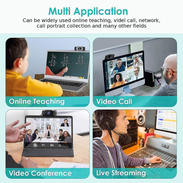 1080p Hd Usb-mikrofon Webcam til bærbar og pc med roterende klip til Windows, videoopkald, optagelse, konference, spil, live chat, online klasser