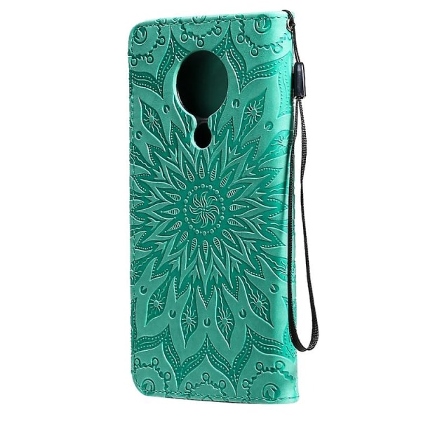 For Nokia 5.3 Sol Embossing Mønster Horisontal Flip Lærveske Green