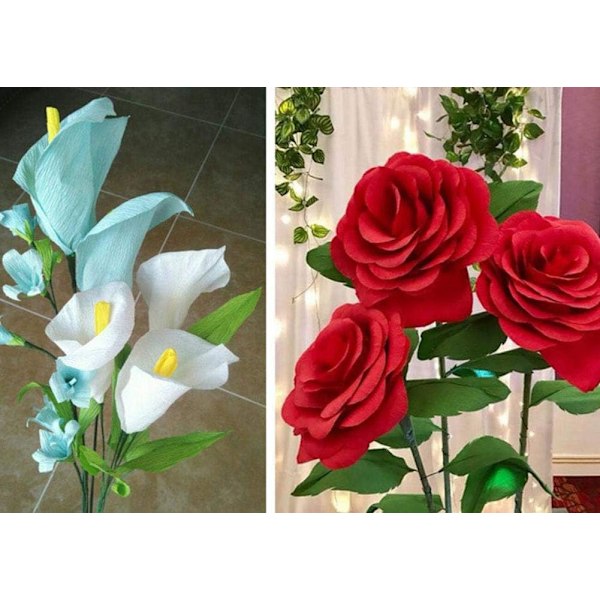 Krinklat papper Färgat papper Bukett Presentpapper för blomsterhandlare Buketter DIY Inslagning 50*250cm Mörkgrön 1 st ArmyGreen