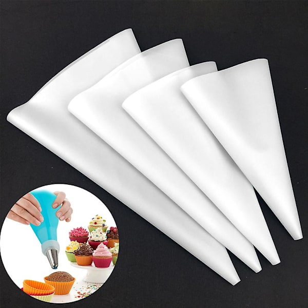 4 stk. 4 Størrelser Kake Pastry Piping Bag Eva Gjenbrukbar Cupcake Cookie