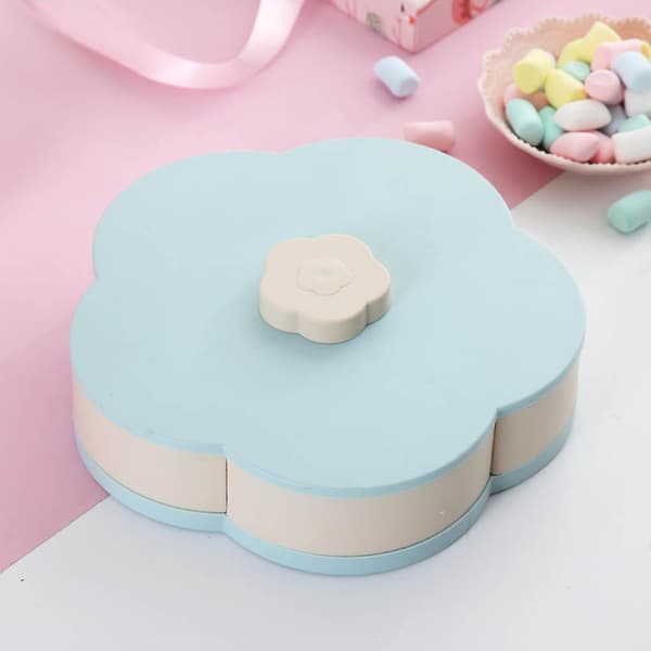Bloom Roterende Snacksboks Blomsterdesign Godteri Matlagring Smykker
