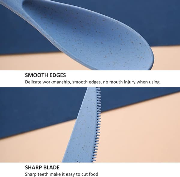 Bärbar campingbestickset, plastbestickset, 3-delat P