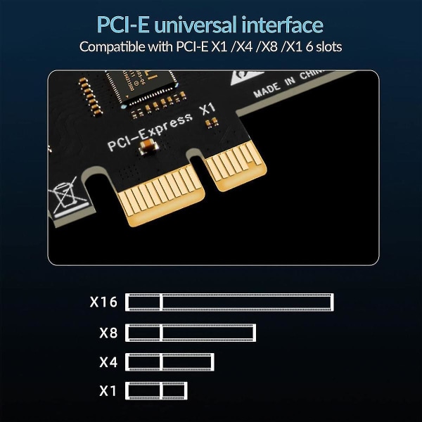 7 porter USB 3.0 PCI-adapterkort USB-utvidelseskort, Pcie Ri