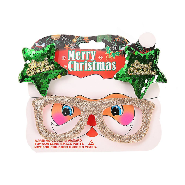 Julefest briller - Festlig kostyme Brilleinnfatning for festdekor og julegave (4 pakke)