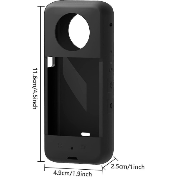 Silikoninen case , joka on yhteensopiva Insta360 One X3 kanssa objektiivin cap Panoramic Action -kameran case Black