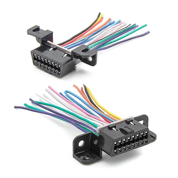 Universal 16-benet J1962F OBD2 hun til han DIY fast ledningsnet adapter 10 cm