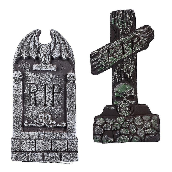 2 st hemska Halloween-gravstenar Halloween-dekoration gravar