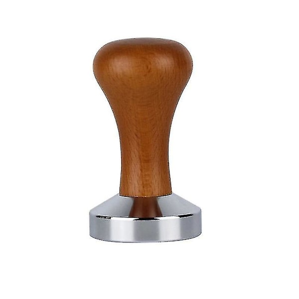 2024 Tamp, Mörk Trähammare Solid Rostfritt Stål Platt Botten Espresso Fyllning, Espresso Tamp (49mm)