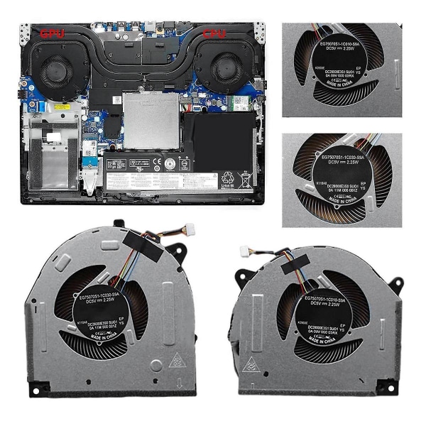 Bærbar computer Cpu Gpu køleventilator til Legion Y7000-2019 Y540-15irh 5f10s13886 Dc28000e3f1