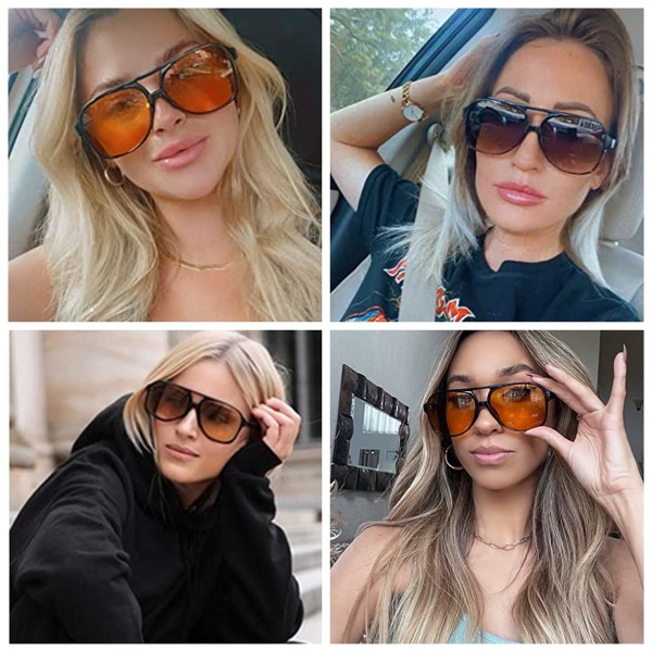 Retro polariserte solbriller for kvinner Menn Oversize vintage 70-talls  pilotsolbriller, stor firkantet ramme Double Bridge Retro briller Anti UV  12ec | Fyndiq
