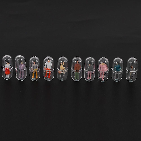 10 stk./parti Transparent Kapsel Skal Plastik Pillebeholder Pille Etuier Flaske Splittere Kapsel Figu