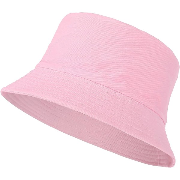 Bucket Hat Unisex aurinkohattu yksivärinen miesten naisten (vaaleanpunainen) pink