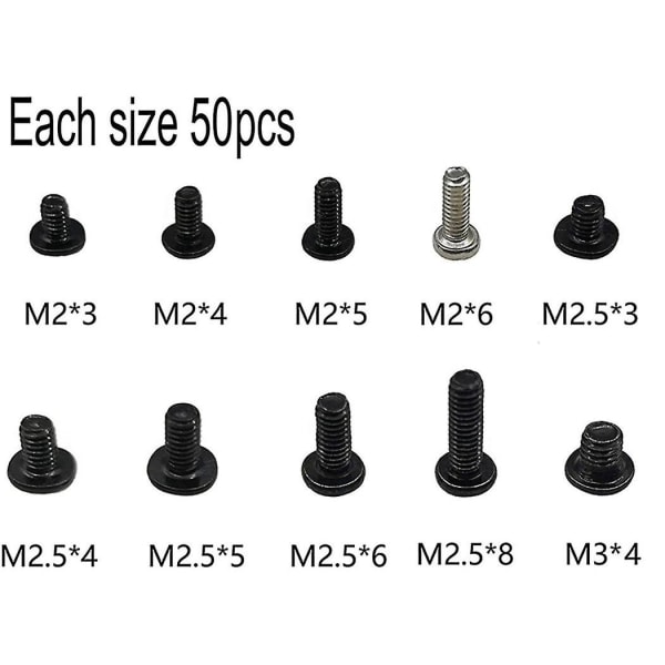 1000 stk M2 M2.5 M3 Laptop Notebook Datamaskin Skruesett for Gateway Acer