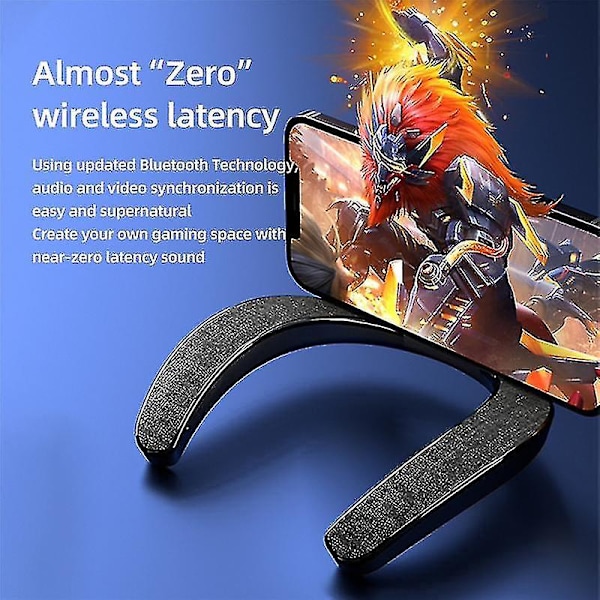 Halsmonterad Bluetooth-högtalare Hifi Bärbar Bluetooth Nackband Gaming Surround Sound Bar Stereo Ou