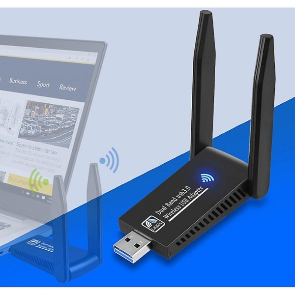 Ac1300 Mbps Kraftfull Wifi-dongel, Dual Band USB 3.0 Wifi-dongel, 2,4g/5ghz Wifi-dongel, Pc/laptop/desktop/surfplatta Wifi USB -adapter, kompatibel med Win