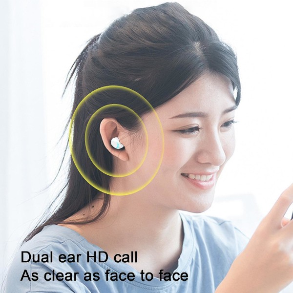 Bluetooth Headset Nytt 5.2 Wireless Mini Sports Headset In-ear Super lang batterilevetid Standby White