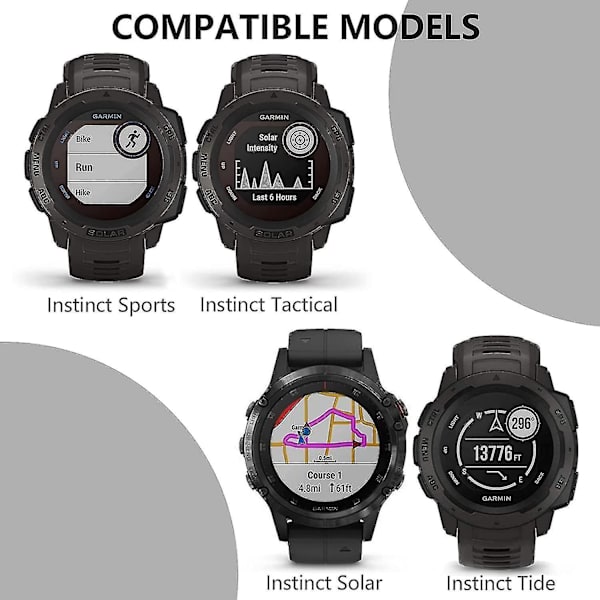 Kompatibel med Garmin Instinct-rem, blød silikone-erstatningsurrem til Garmin Instinct/Solar/Tactical-farve: navyblå-farve: navyblå