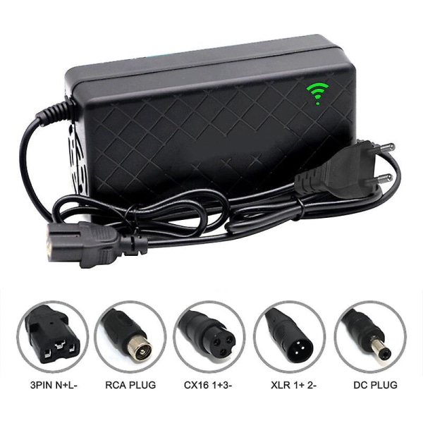 24v 2a Smart Elektrisk Cykel Lithium Batteri Oplader 29.4v 2a Output Dc Port Oplader Hurtig Oplader Med Køleventilator - Model: Rca Stik