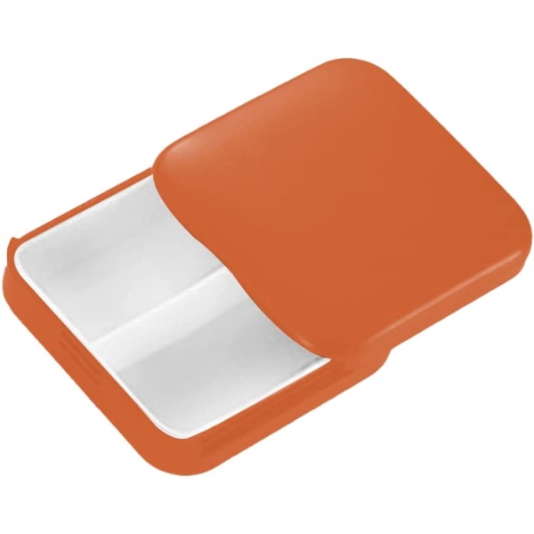 Pilleæske, 2 rum minipilleæske, plastikpilleæske, bærbar rejsepilleæske til opbevaring af vitaminer og medicin osv. (Orange) orange