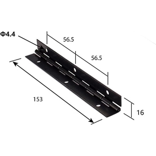 4 Pakk Metall Piano Hengsel, 153x26mm Lang 270 Graders Åpen Hengsel Tykk Jern Svart Møbel Hengsel Med Hull Og Skruer For Pianoer, Skapdører, Stor