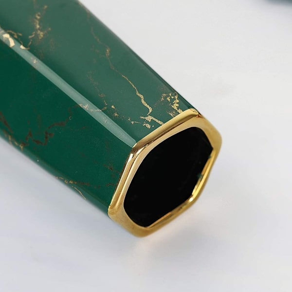 30cm Vas i Grön Guld Marmor Keramik Hög Design Dekorativ