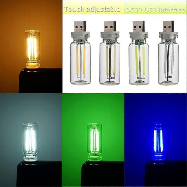Bærbar USB Plug-in LED Mini Nat Bil Atmosfære Lys Mobile Lys Lampe A