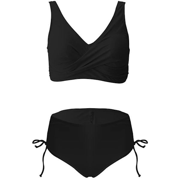 Kvinder Twist Front Højtaljede Bikini Badetøj Snørebånd Binde Side Bund Todelt Badedragt