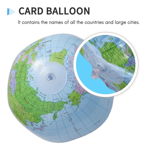 Oppblåsbar Toy Globe Tellurion Trening Geografi Kart Ballong Vannball 40 Cm