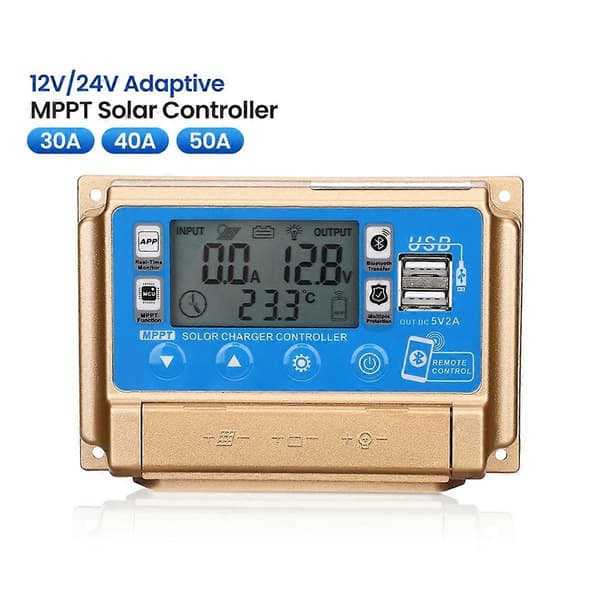 Solar Controller Adaptiv MPPT Solar Controller med Bluetooth 12V/24V Solar Charge Controller-30A