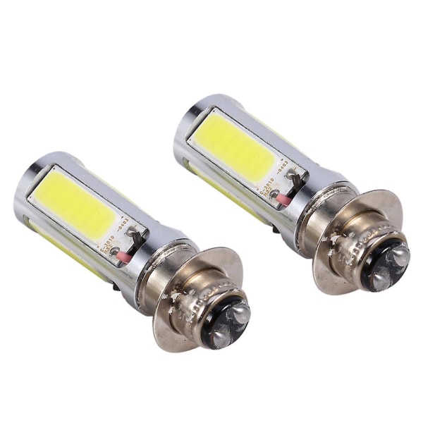 2x 6000k Hvite H6m Cob Led Motorsykkel/ATV Hovedlyspære Tåkelyspære Px15d P15d25-1