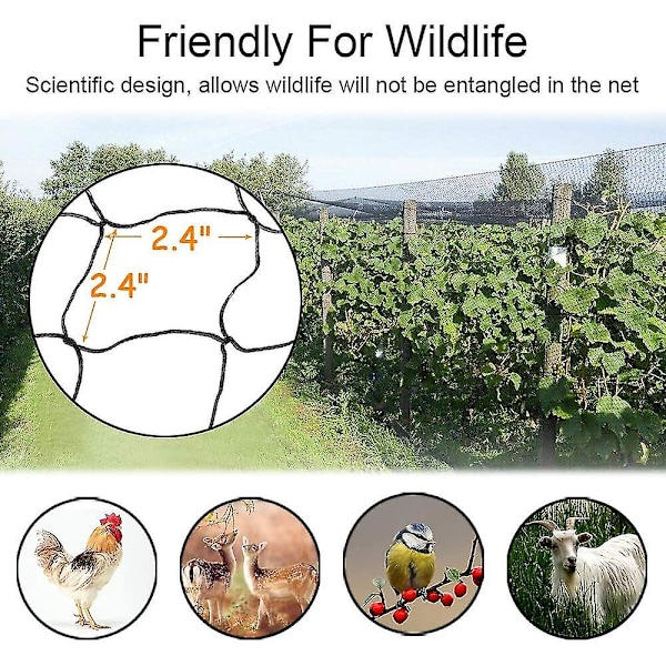 Fuglenet - 7,6*15m Have Net Beskyt Frugttræ Heavy Duty Fuglenet