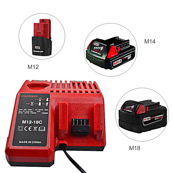 Erstat M12-18fc opladere Milwaukee lithium batteri M12-18C dobbelt oplader li-ion batterier adaptere 12V/14.4V/18V