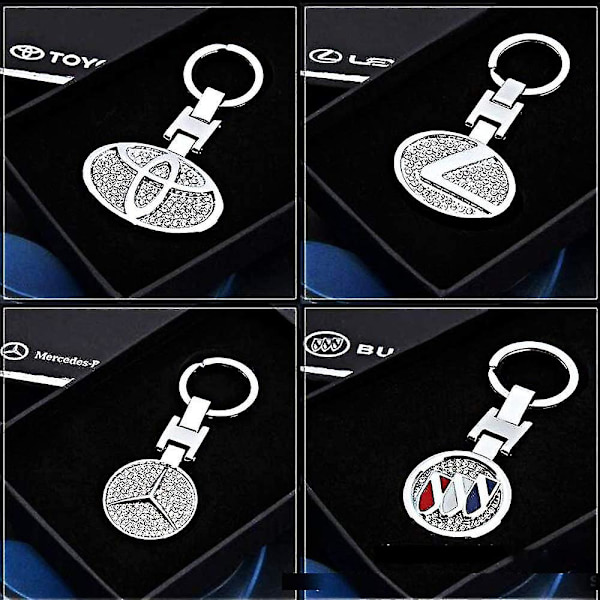 3D Bilnøgle Vedhæng Tilbehør Indlæg Blankt Krystal Dobbeltsidet Logo Zink Legering Metal