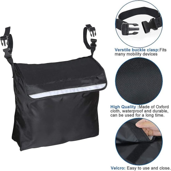 Perfekt Bag Vanntett Oxford Cloth Rullestol Oppbevaringspose For Rullestol Med Refleks Strips For