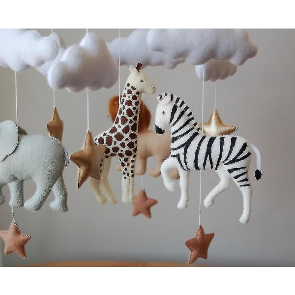 Håndlaget Woodland Forest Animals Filt Baby Mobil Tre Filt Baby Crib Mobil Filt Mobil Leke