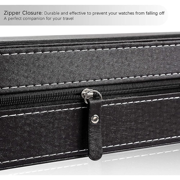 Zippered Watch Box Organizer 6/10/12 Slot Travel Case Klockor Smycken Armband