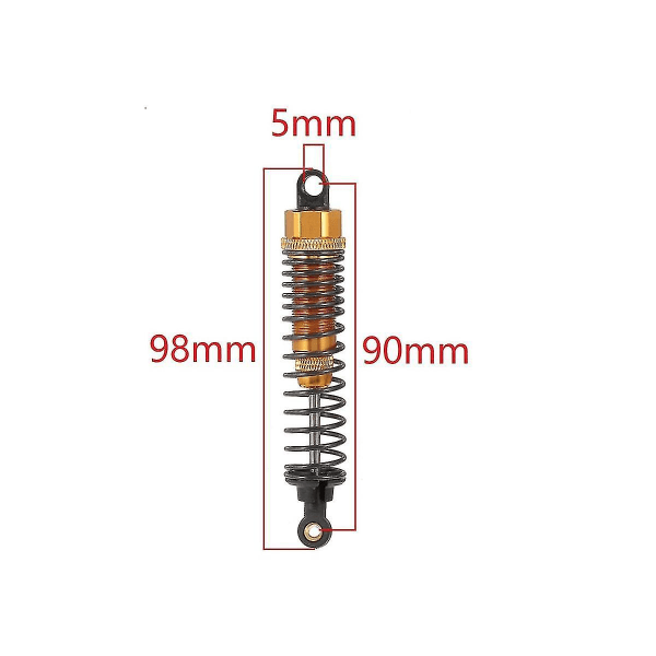 4 stk 106004 Metalldemper 98mm 06038 06062 For 1/10 Off Road Truck Bil Oppgraderingsdeler,2